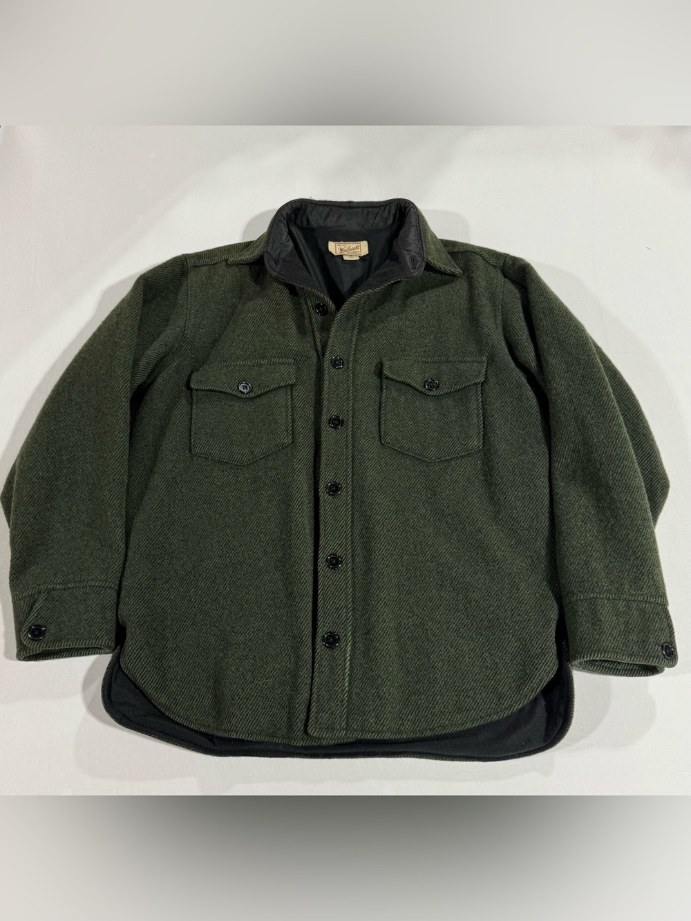 Vintage 1990s Woolrich Wool Shirt Jacket Schaket Mens Size Tall M Made In USA